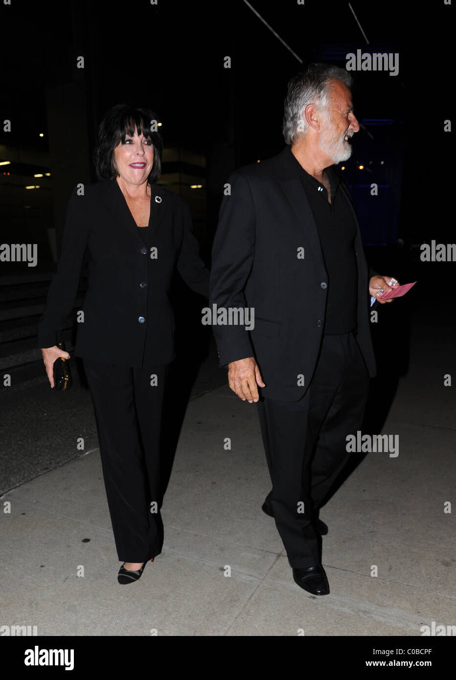 Jonathan Goldsmith and his wife Barbara Goldsmith leave Boa Restaurant