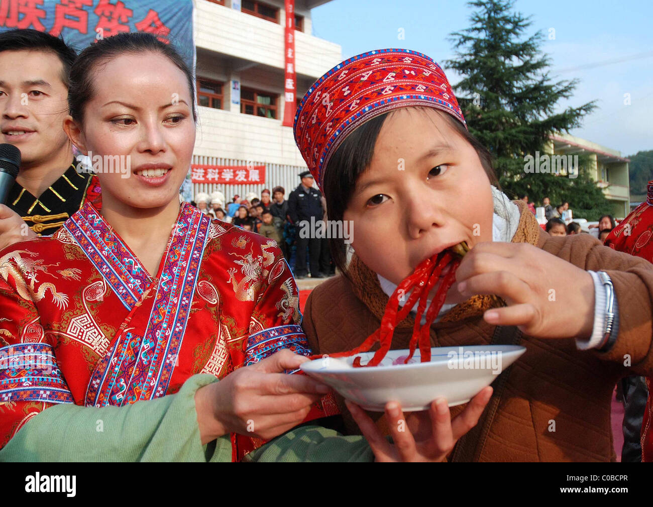 Chilieating contest Contestants take part in a chilieating contest in