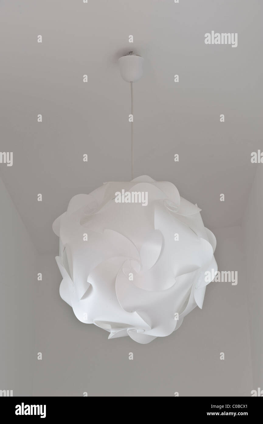 White modern contemporary design ceiling lamp Stock Photo Alamy