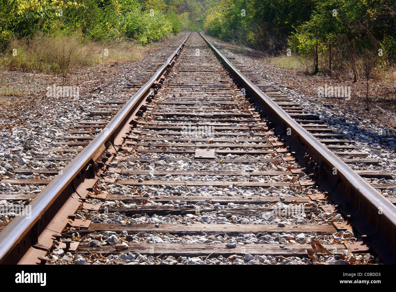 Railroad track in the country Stock Photo Alamy