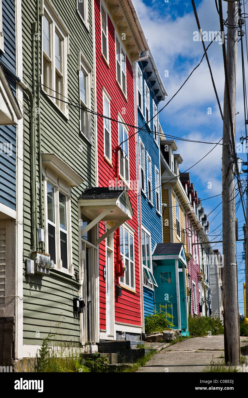 Colorful houses of St. Johns, Newfoundland. Canada Stock Photo