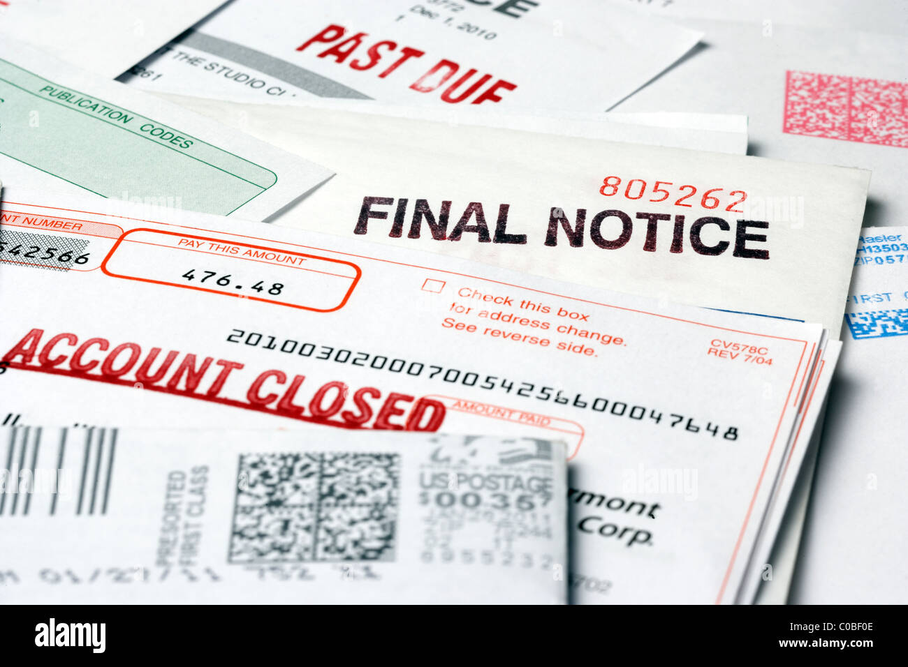 Overdue and Unpaid Bills and Invoices Stock Photo - Alamy