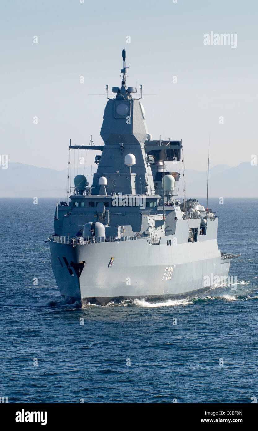 German navy air defense frigate FGS Hessen Stock Photo