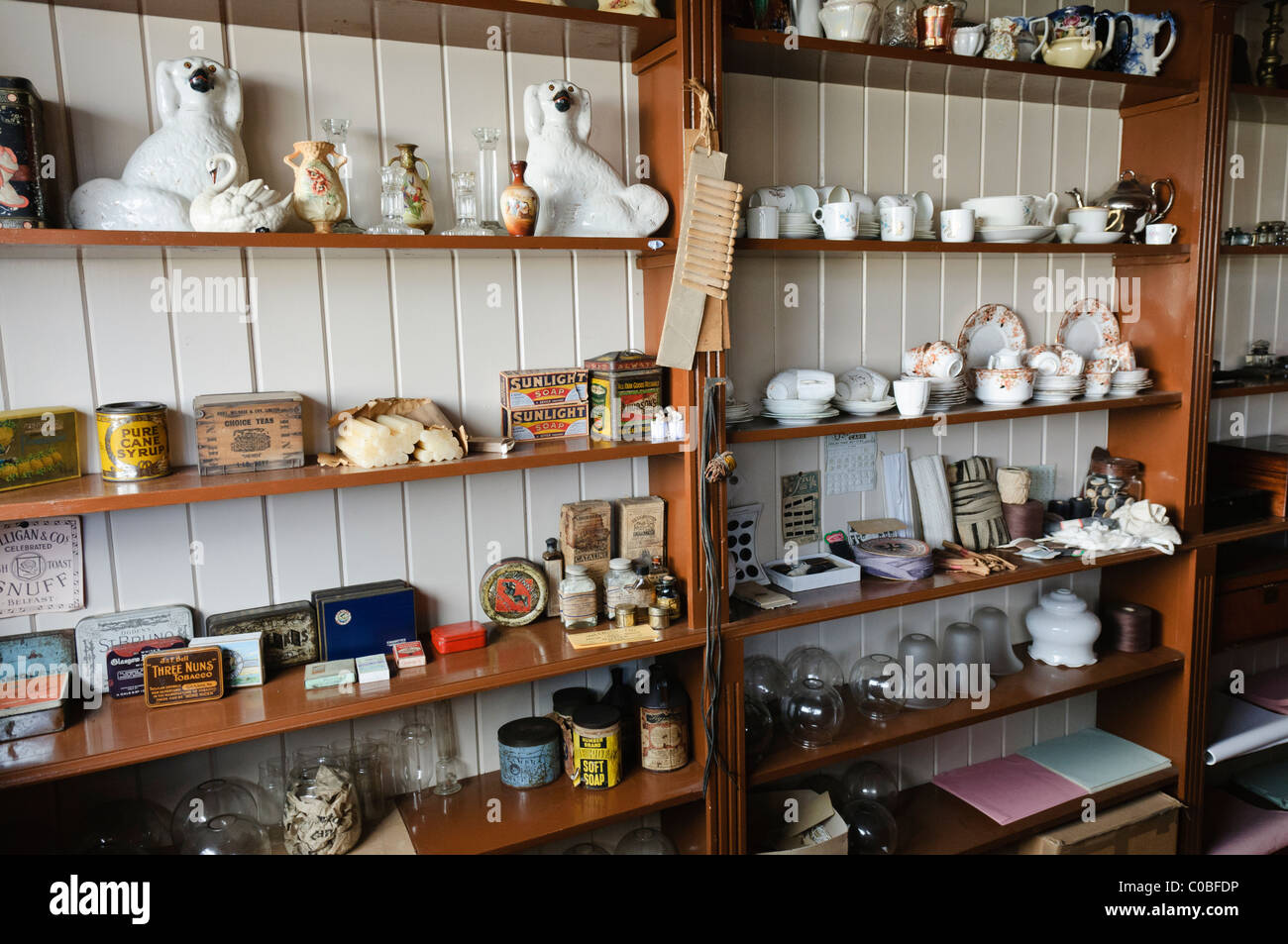 Inside of an old homeware shop from the early 20th Century Stock Photo