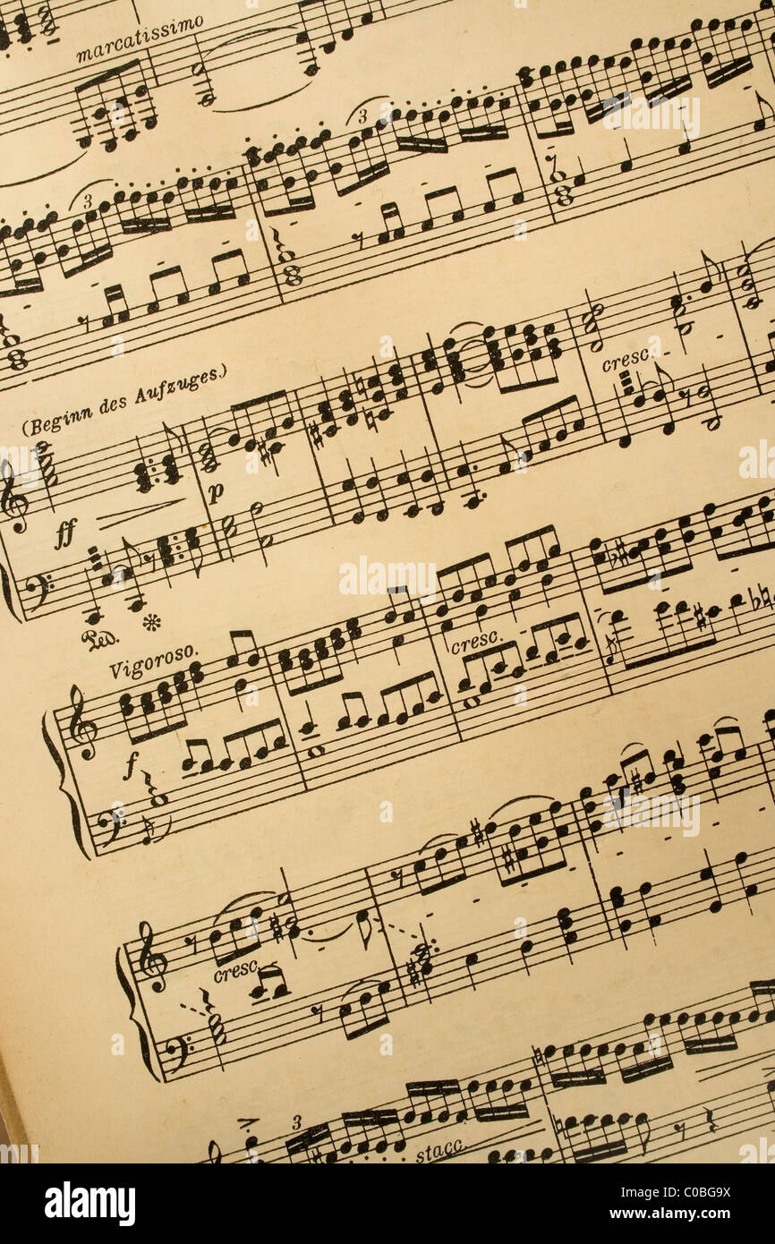 sheet of music notation dots music Stock Photo Alamy