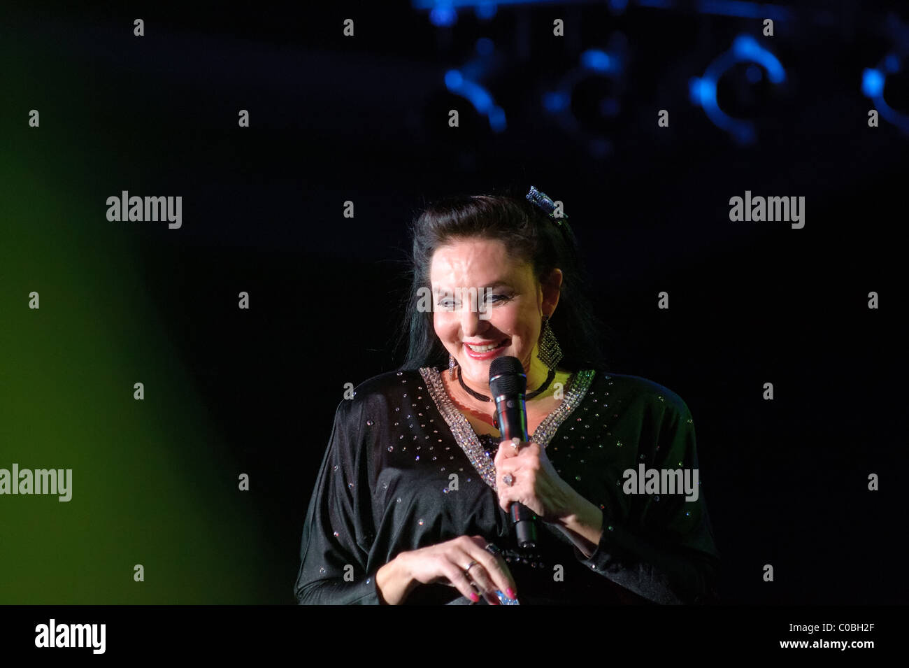 February 18, 2011, Sacramento, CA - Crystal Gayle performs on stage at Thunder Valley Casino in Rocklin, CA Stock Photo
