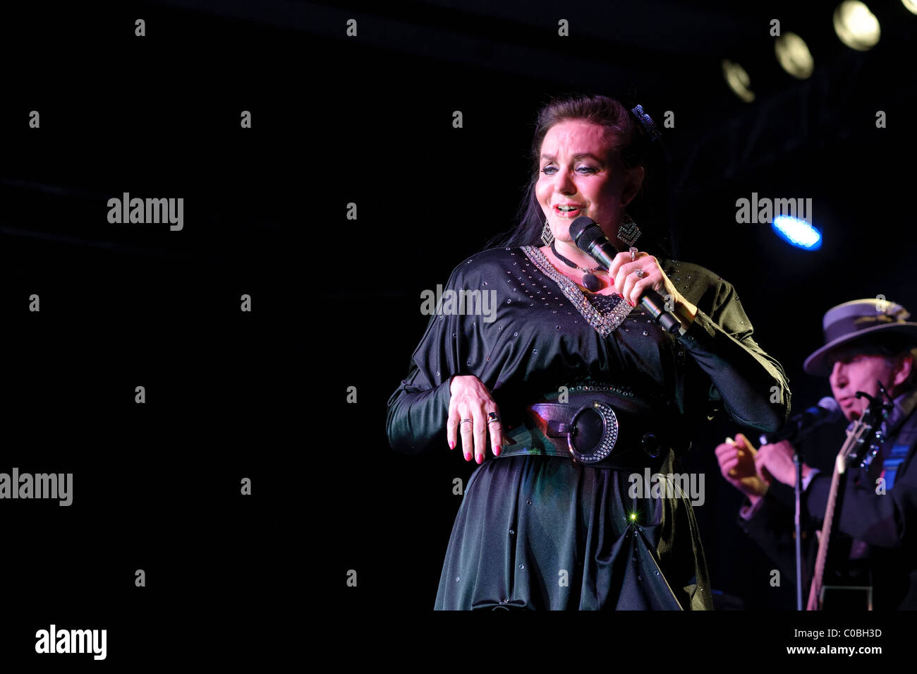 February 18, 2011, Sacramento, CA - Crystal Gayle performs on stage at Thunder Valley Casino in Rocklin, CA Stock Photo