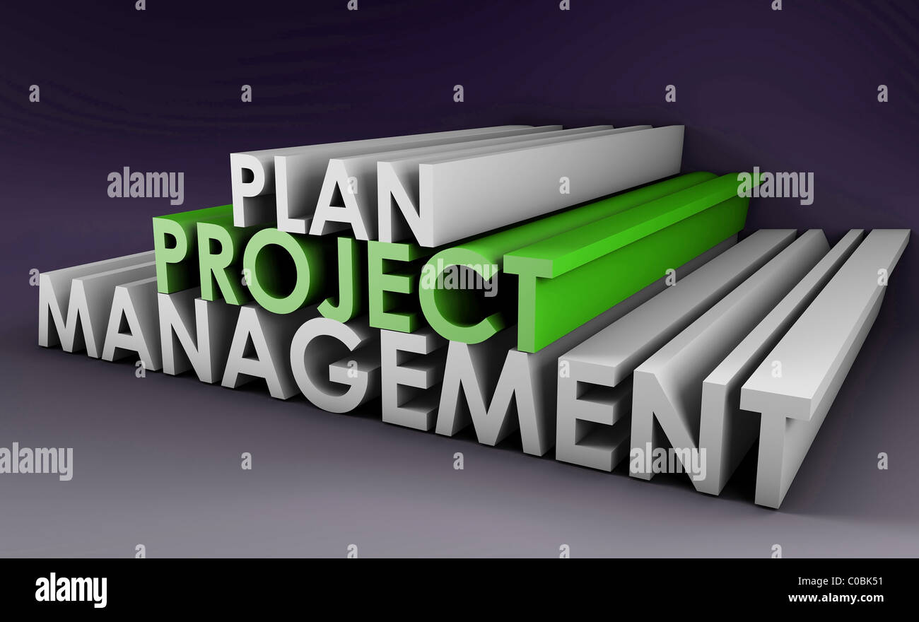 Project Planning and Management in 3D Format Stock Photo