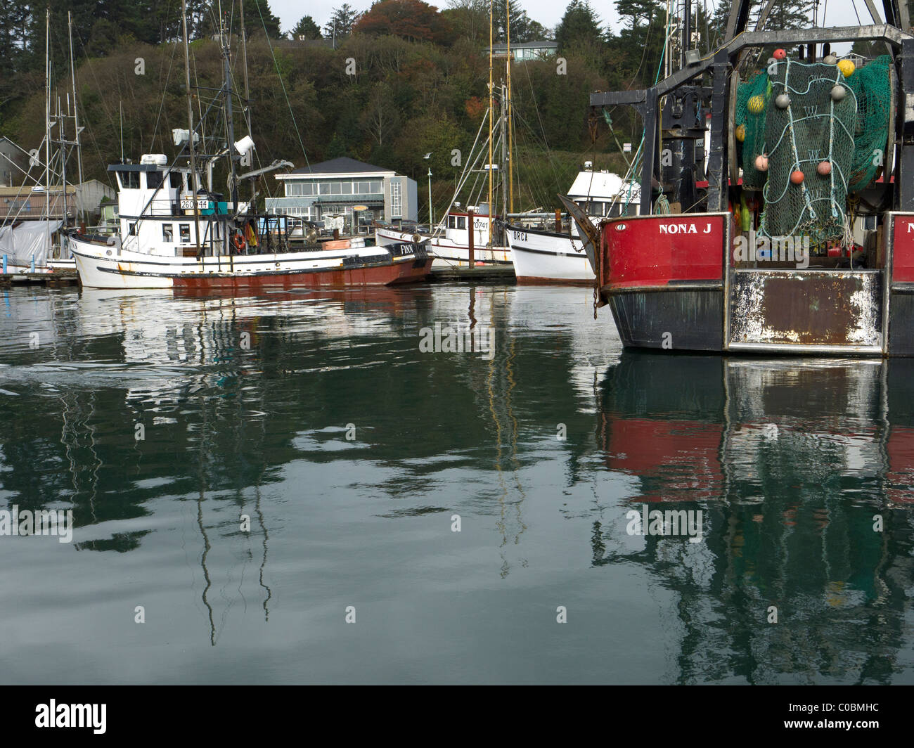 Fishing boats in Newport, Oregon Stock Photo