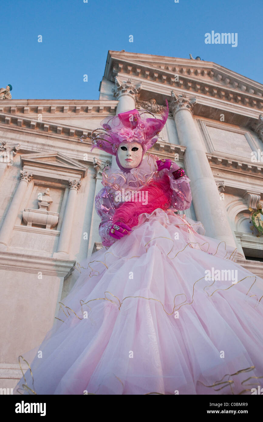 Venice carnival pink costume hi-res stock photography and images - Alamy