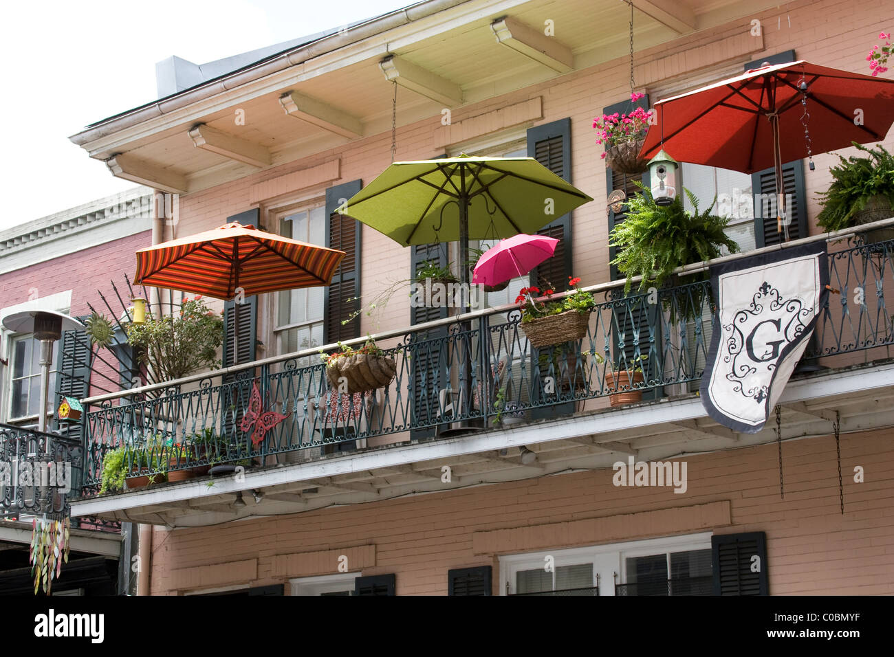 New Orleans buildings with balconies in the French Quarter Stock Photo