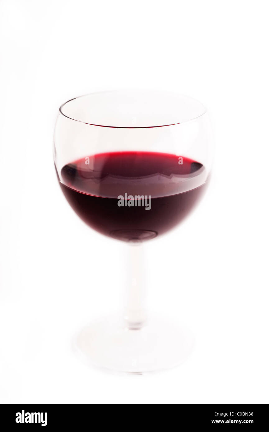 Glass of red wine on a white background Stock Photo - Alamy