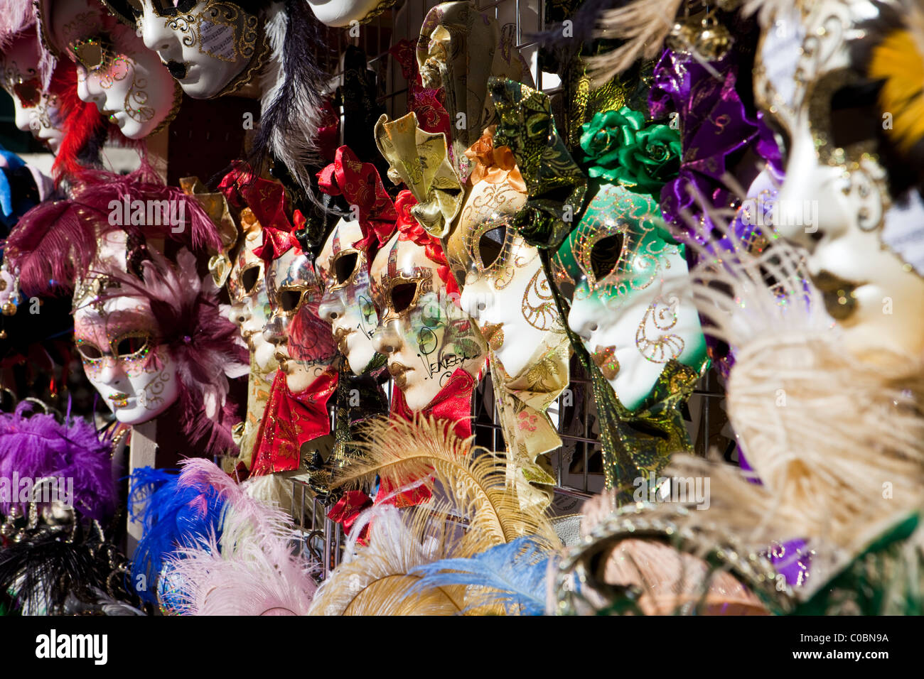 Full frame of colorful masks Stock Photo Alamy
