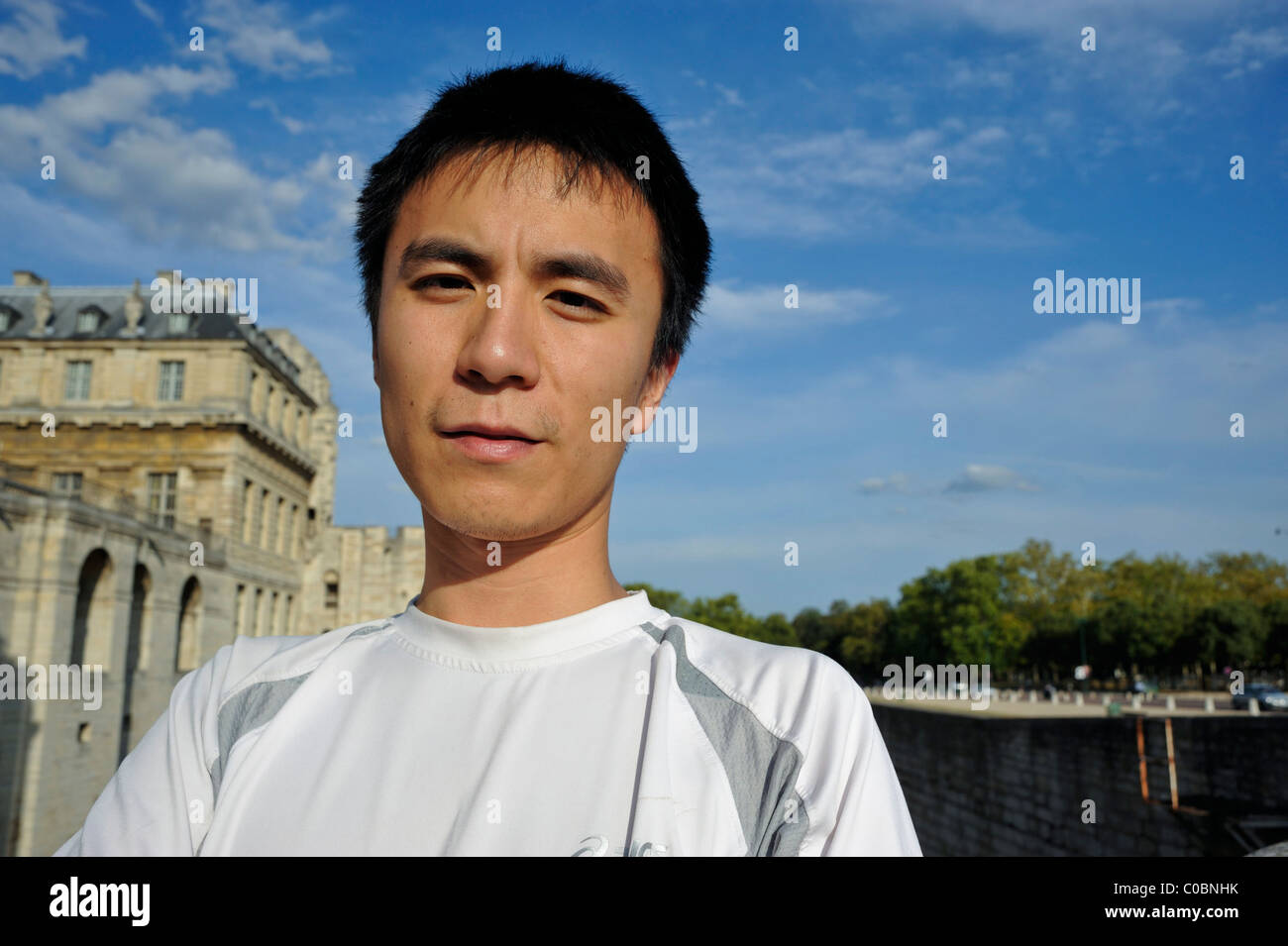 Portrait Young Chinese man face frontal Stock Photo - Alamy