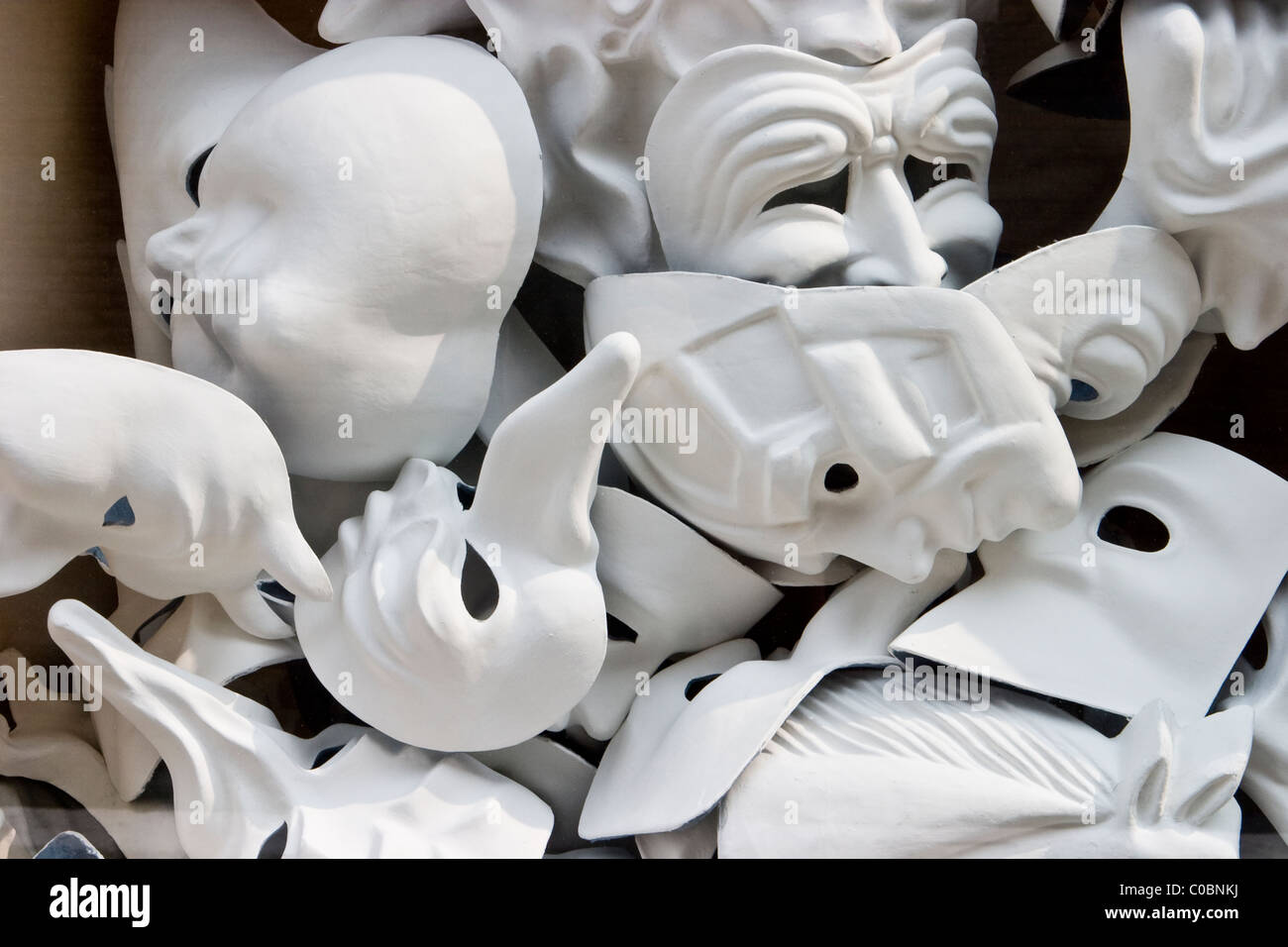 Full frame of white masks Stock Photo Alamy