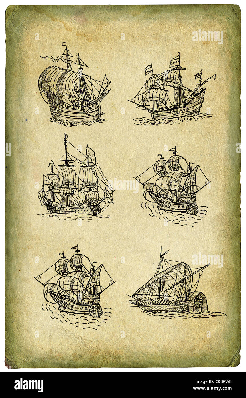Sailboats illustration Stock Photo