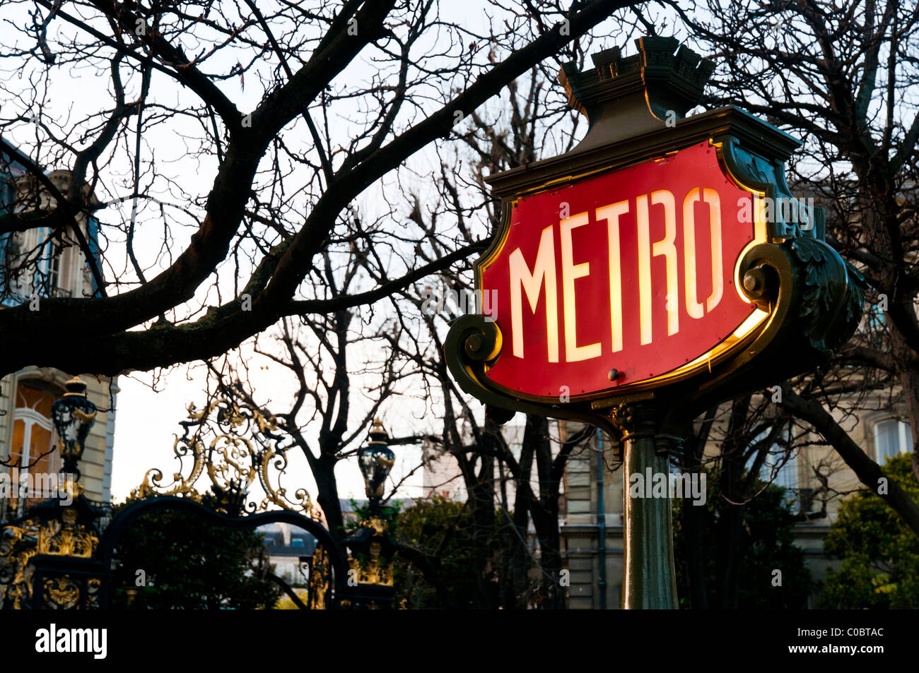 Champs-Elysees, 'Franklin-Roosevelt' metro station sign, Paris, France. Stock Photo