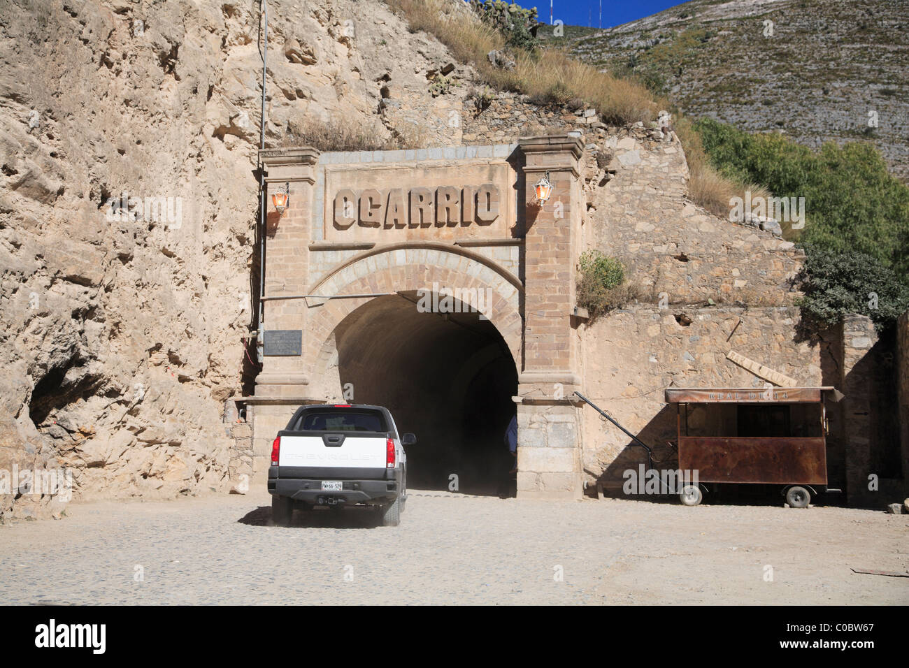 Ogarrio Tunnel Entrance to Real de Catorce a former silver mining town now  popular with tourists San Luis Potosi State Mexico Stock Photo - Alamy