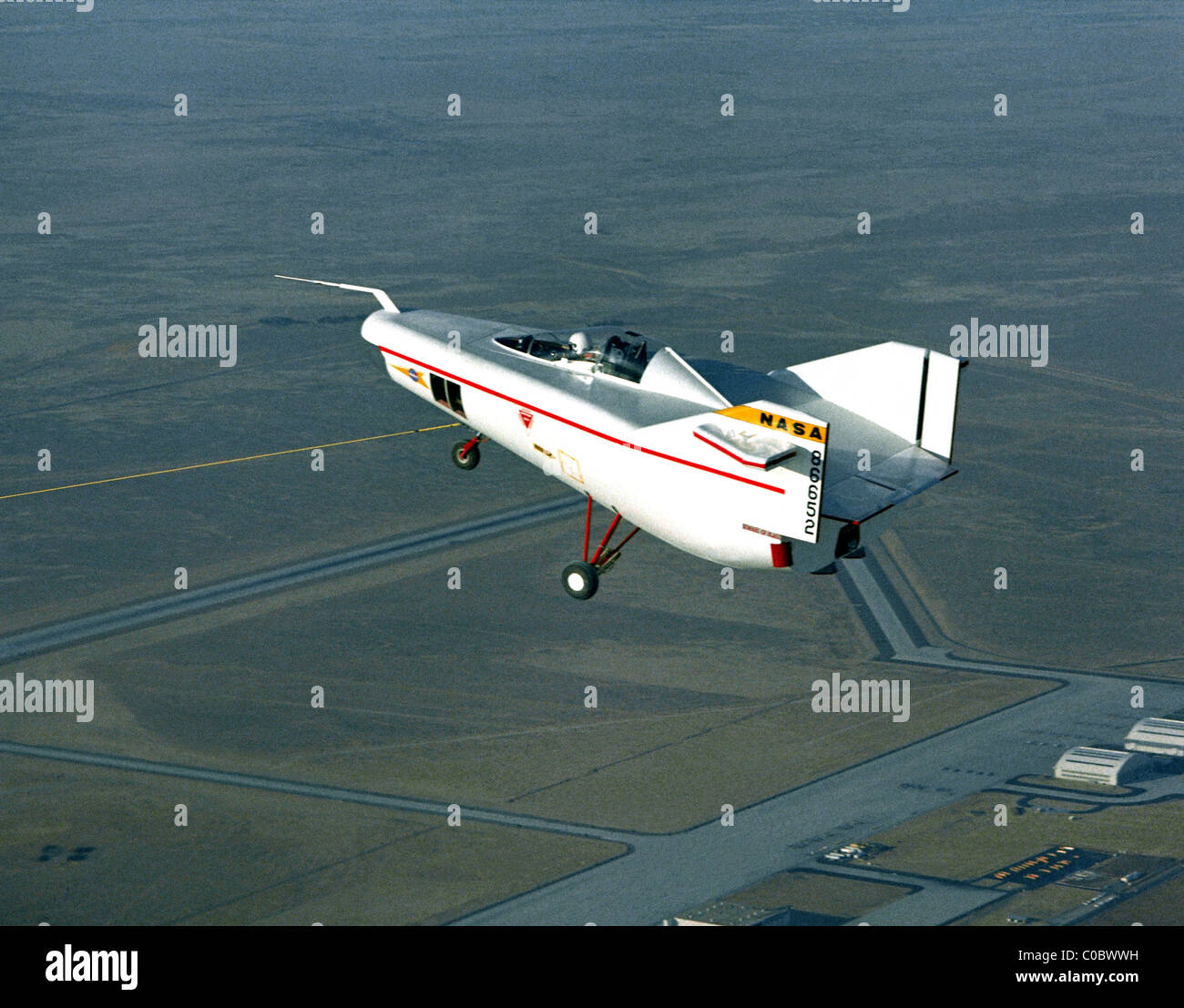 M2-F1 lifting body is seen here under tow at the Flight Research Center, Edwards, California. Stock Photo