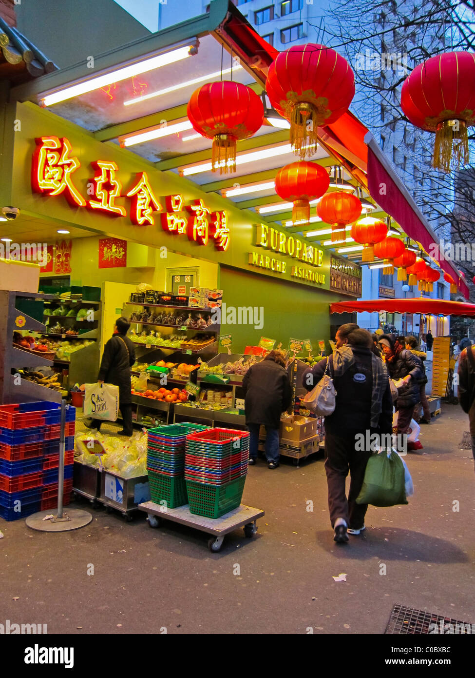 Paris, France, Asians Shopping, Outside, Chinese Food Store