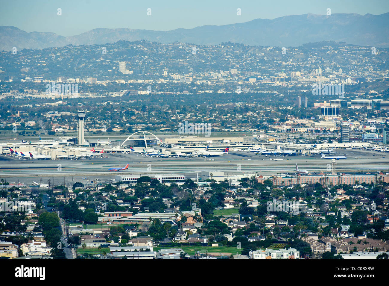 Los Angeles shot from a helicopter Stock Photo