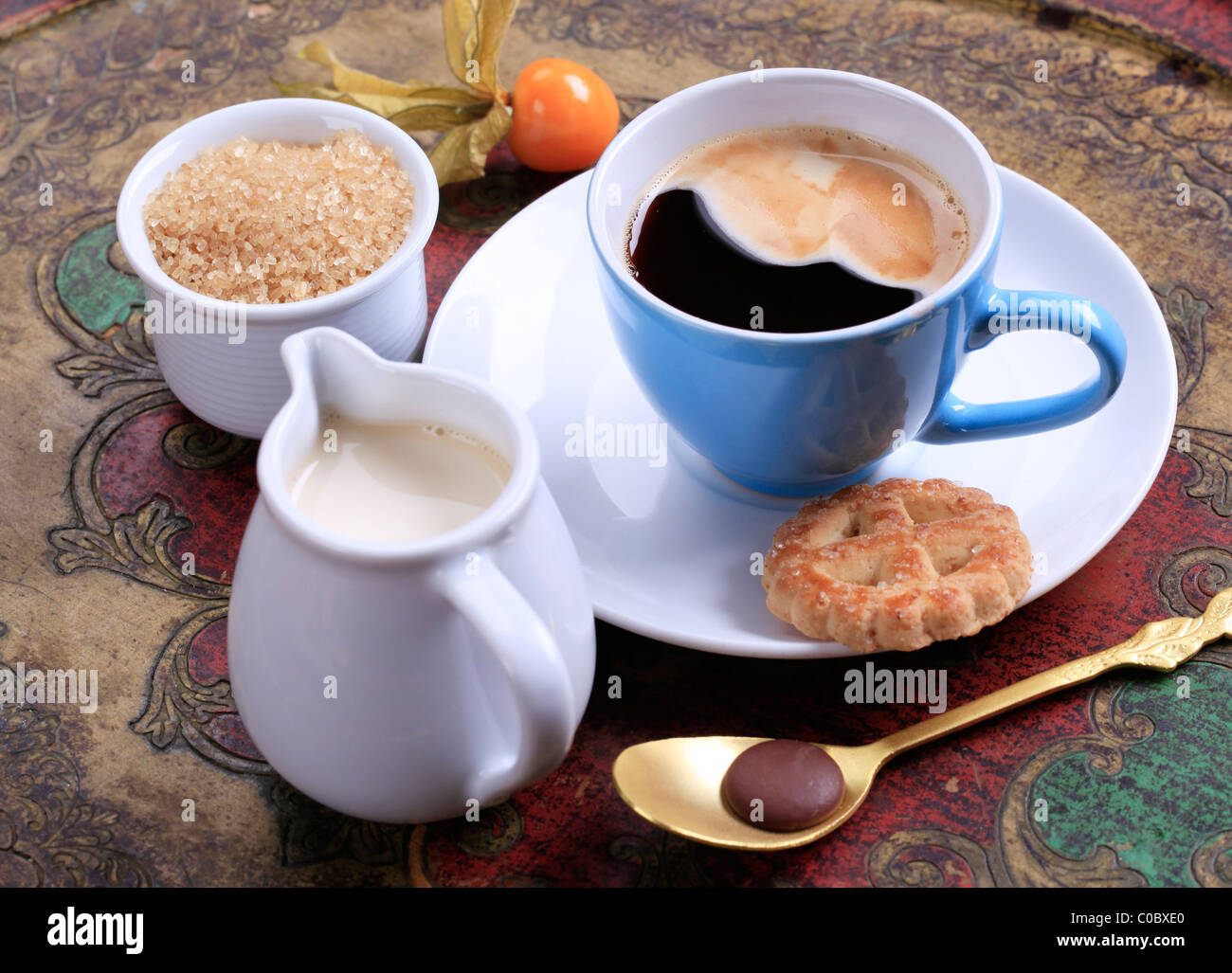Coffee With Cream And Sugar Coffee Objects Set White Cup Of Coffee