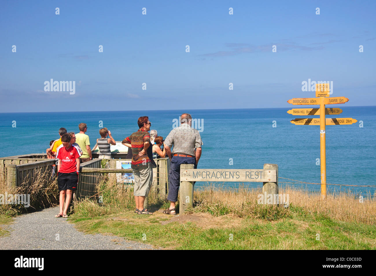 McCrackens Rest coastal lookout off Southern Scenic Route, Te Waewae Bay,  South Island, New Zealand Stock Photo - Alamy