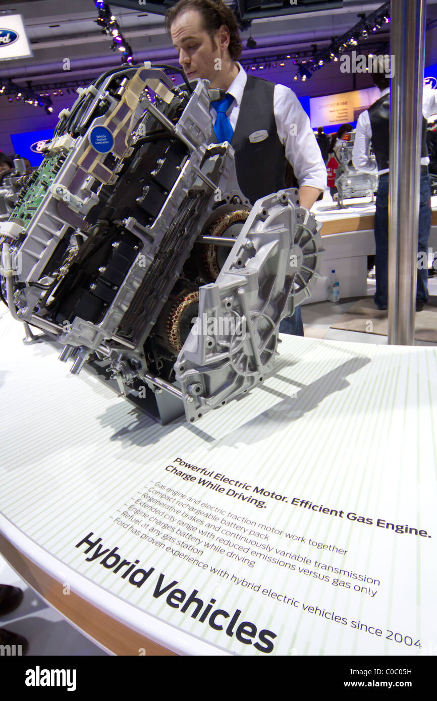 hybrid car vehicle engine Stock Photo