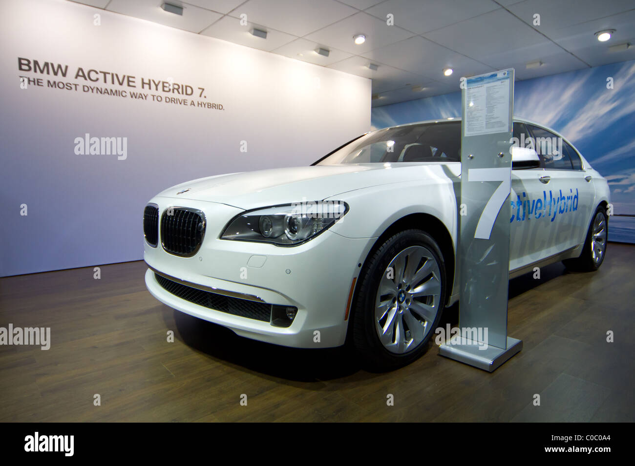bmw hybrid car display white Stock Photo - Alamy