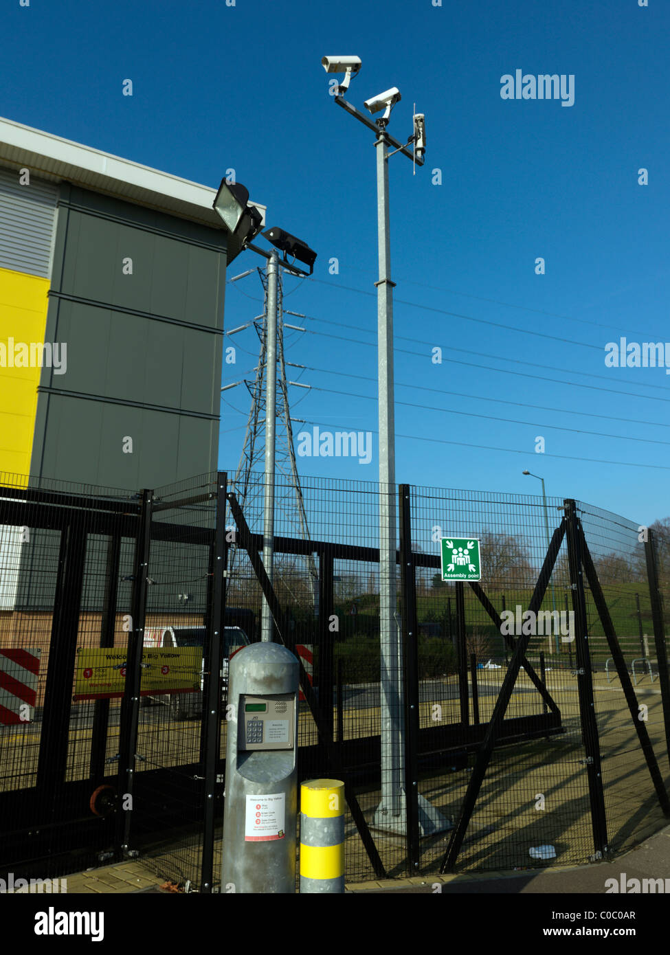 Security Gates With Security Cameras And Keypads England Stock Photo