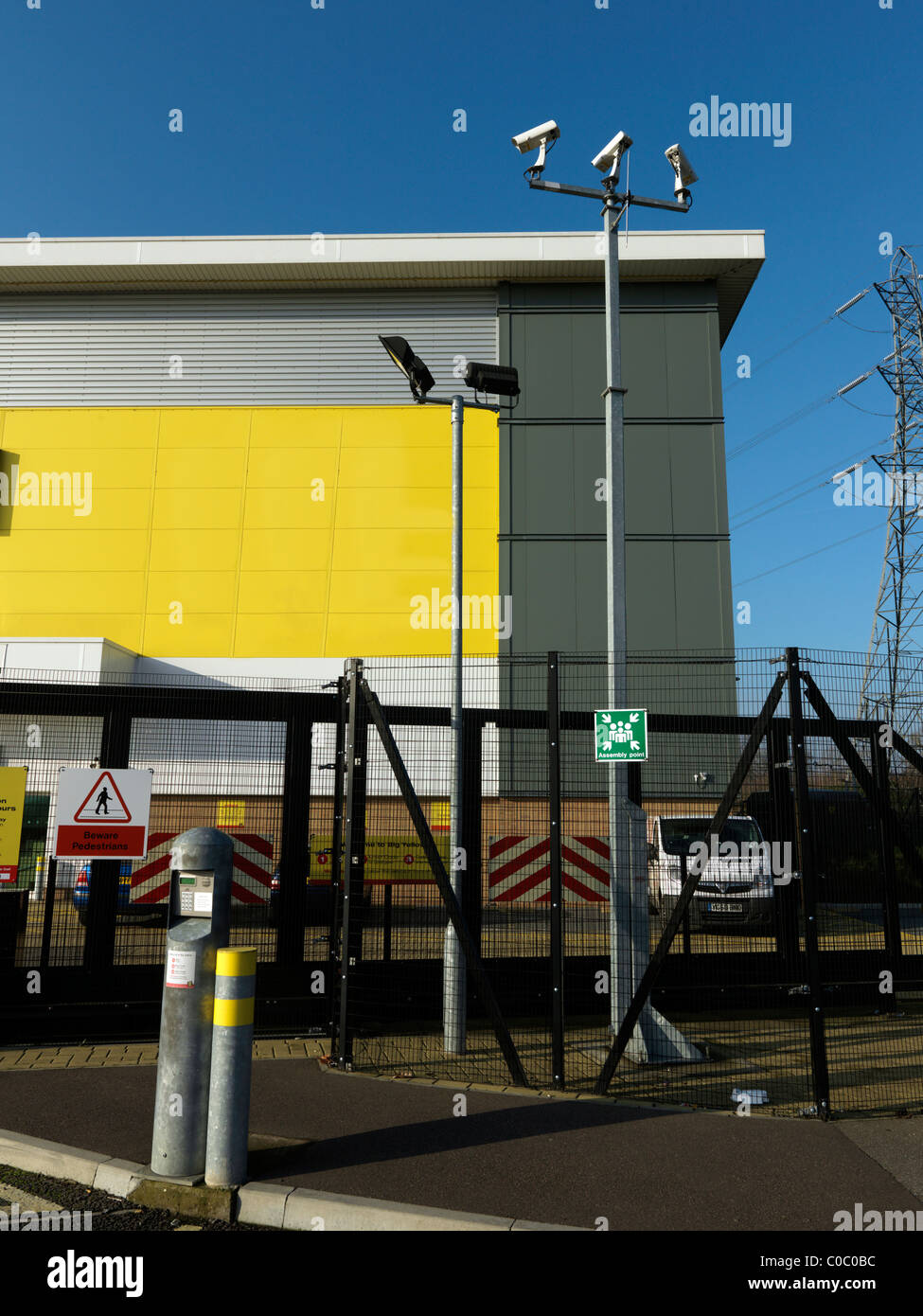 Security Gates With Security Cameras And Keypads England Stock Photo