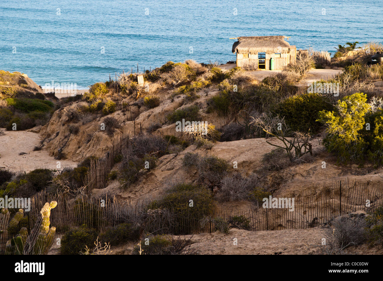 Hut overlooking the Sea of Cortez, Distilideros, Baja California Sur, Mexico Stock Photo