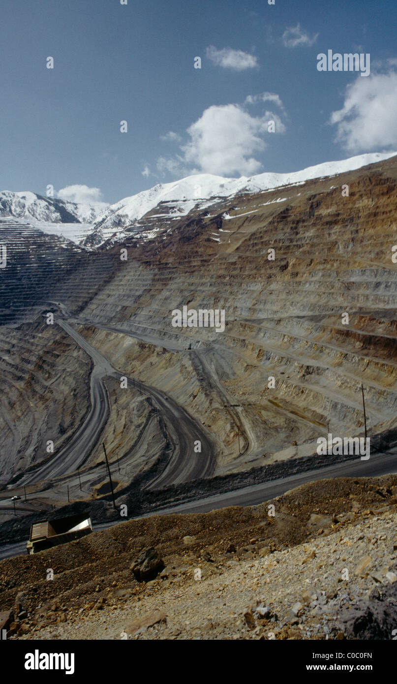 Utah Usa Kennecott Deepest Open Cast Copper Mine In The World Snow