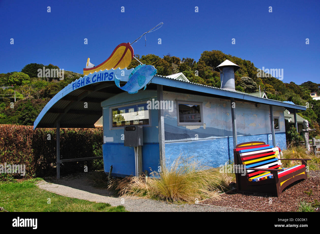 Fish & chips cart, Oban, Halfmoon Bay, Stewart Island (Rakiura