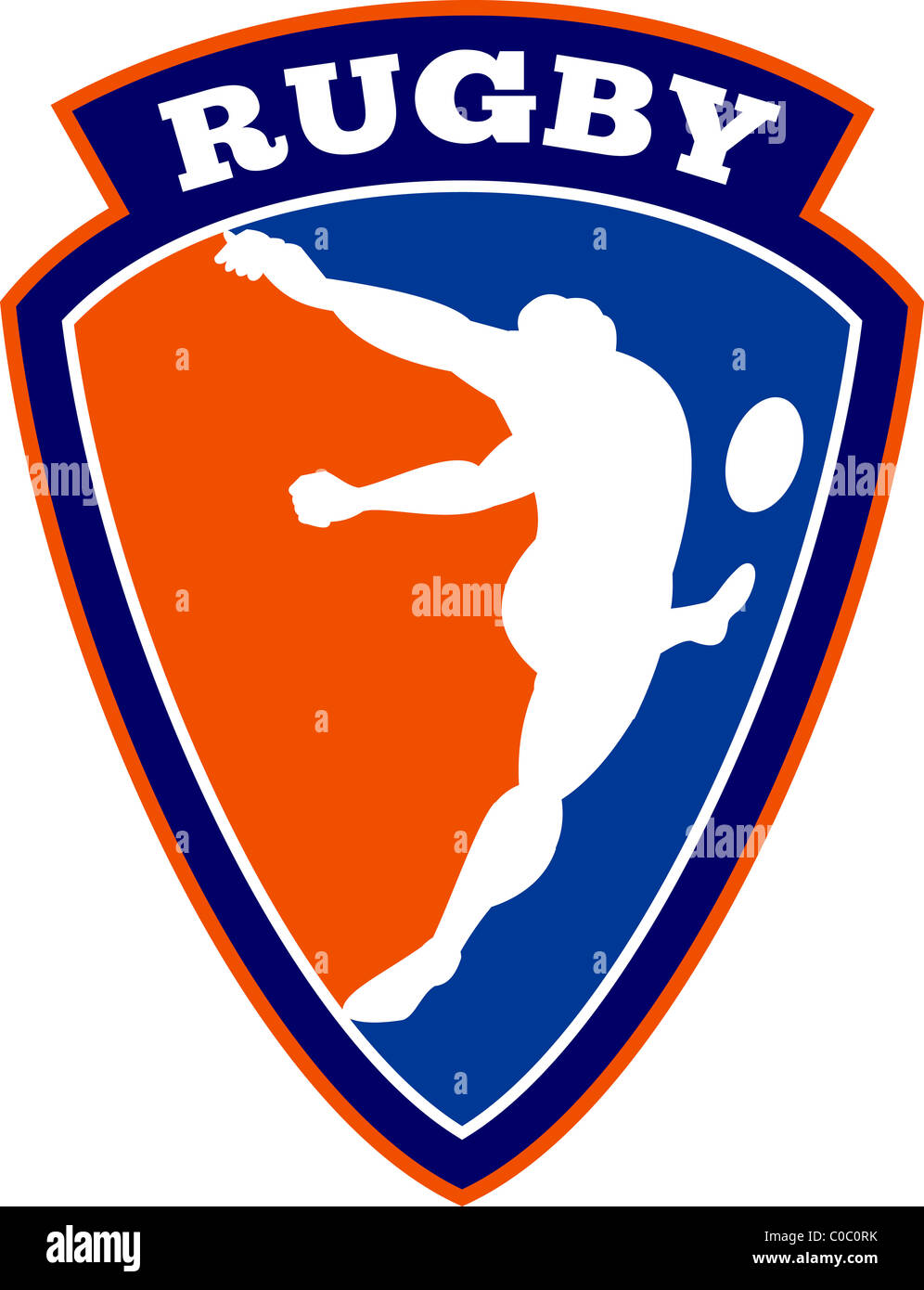 Illustration rugby player kicking ball hi-res stock photography and ...
