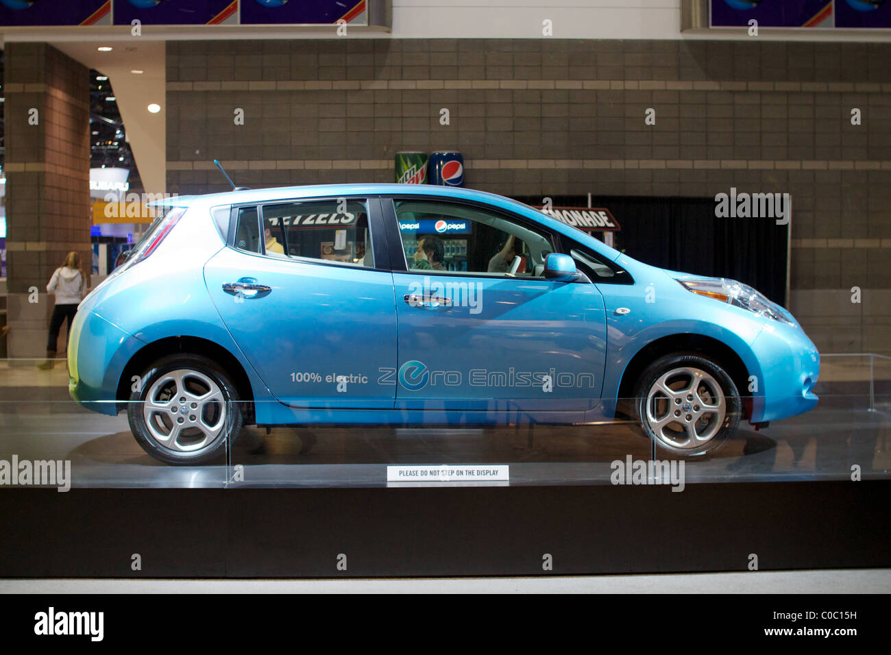 Nissan Leaf displayed at the 2011 Chicago Auto Show. Stock Photo