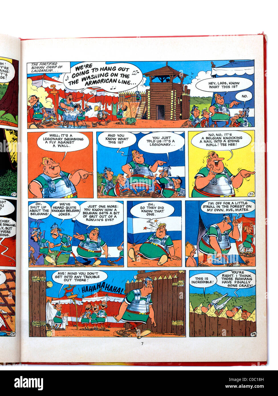 Asterix Comic Book Interior Showing Text Stock Photo