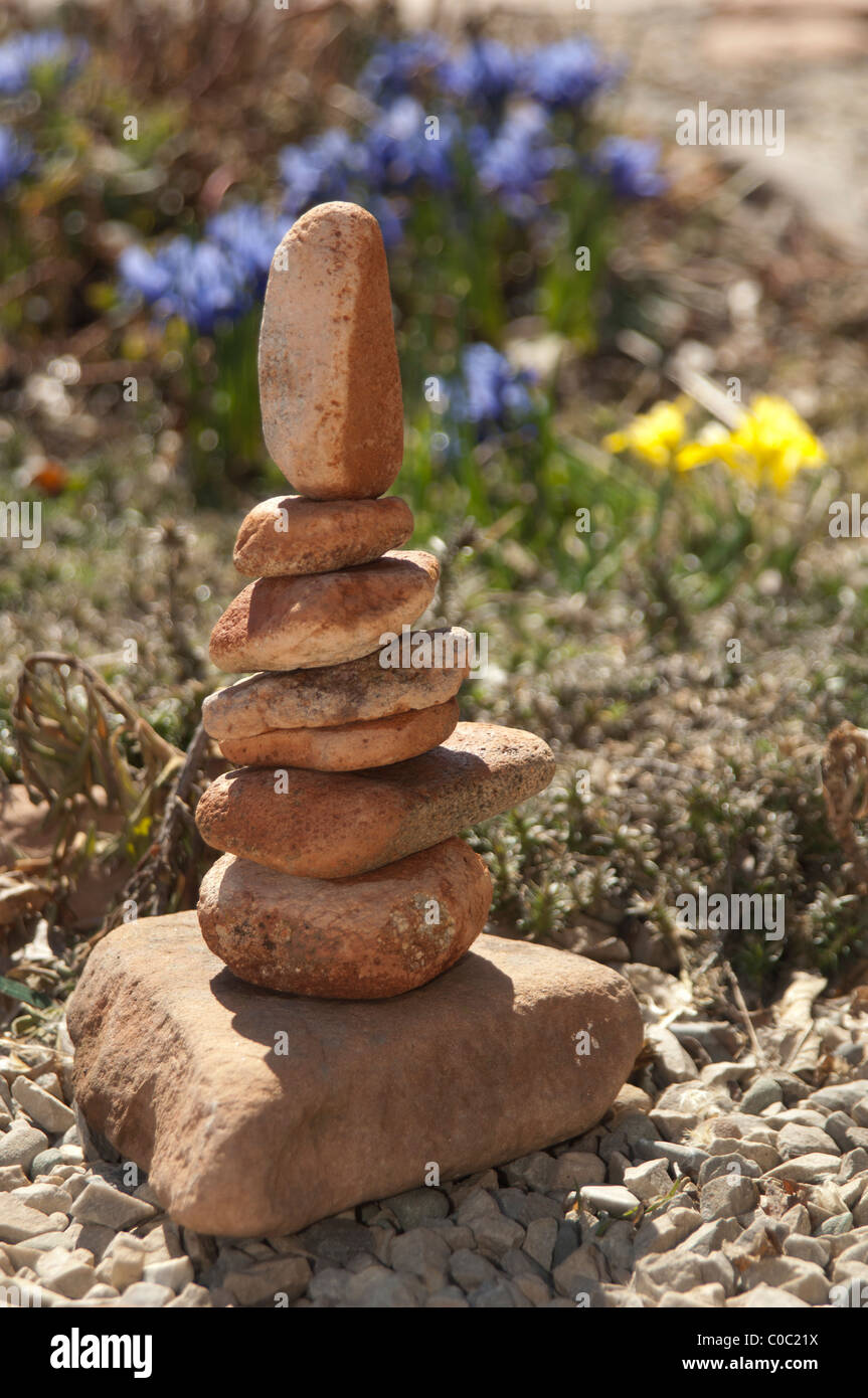 Balanced stones in a natural setting Stock Photo Alamy