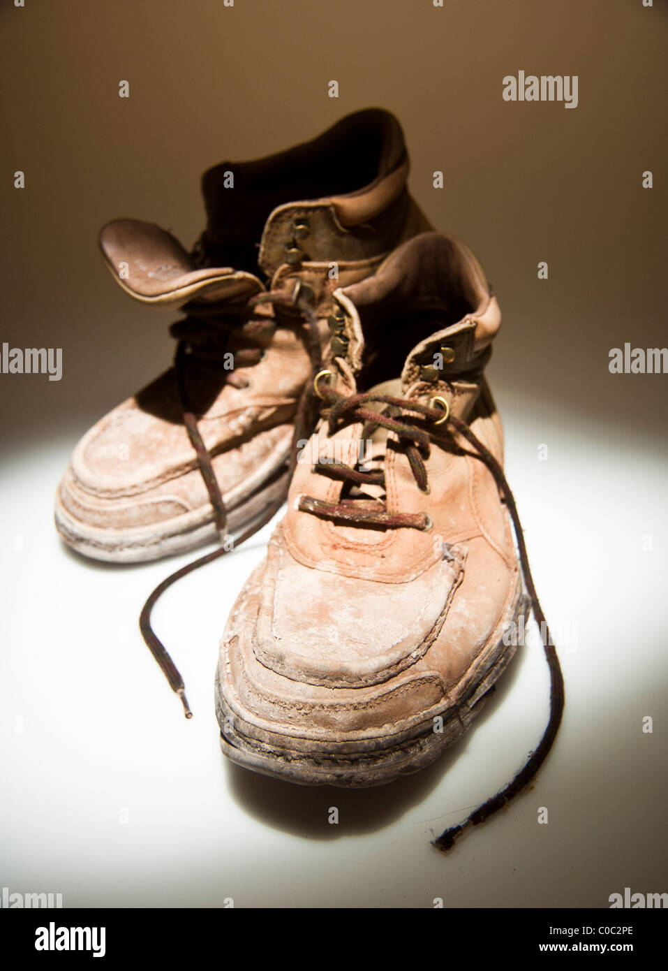 Worn out hiking boots Stock Photo Alamy