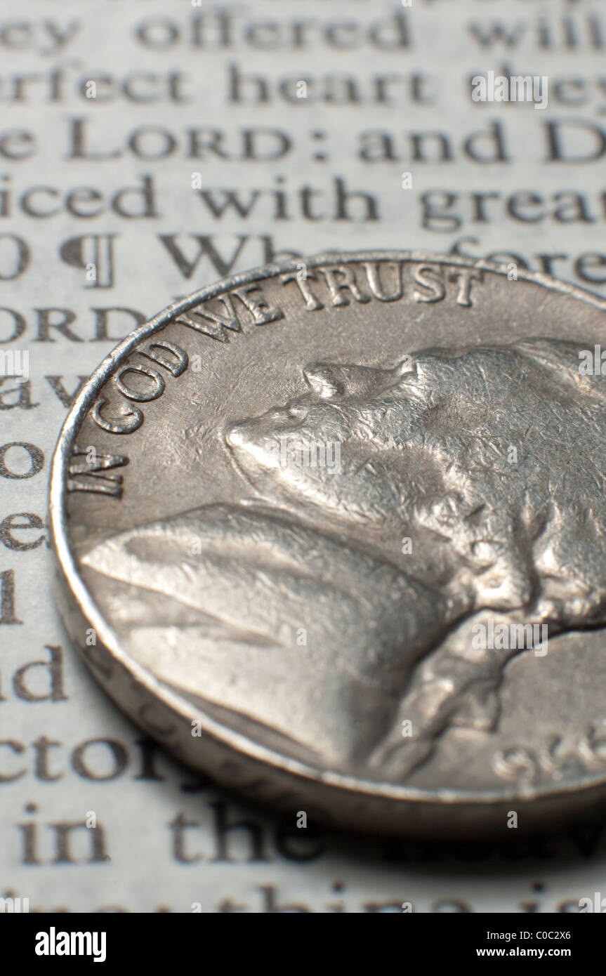 Coin With Inscription American five cent coin nickel inscription hi-res stock photography and ...