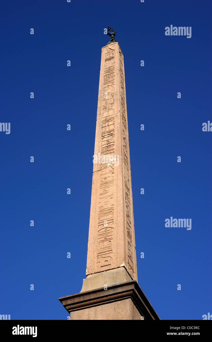 italy, rome, piazza navona, fountain of the rivers, egyptian obelisk Stock Photo