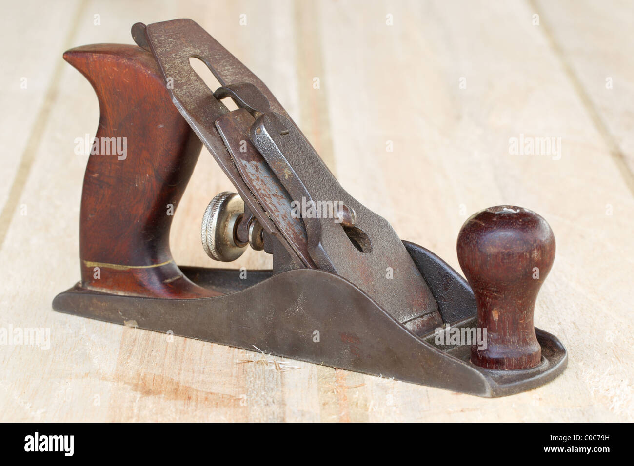Hand Planer Used Wood Finish Stock Photo Alamy