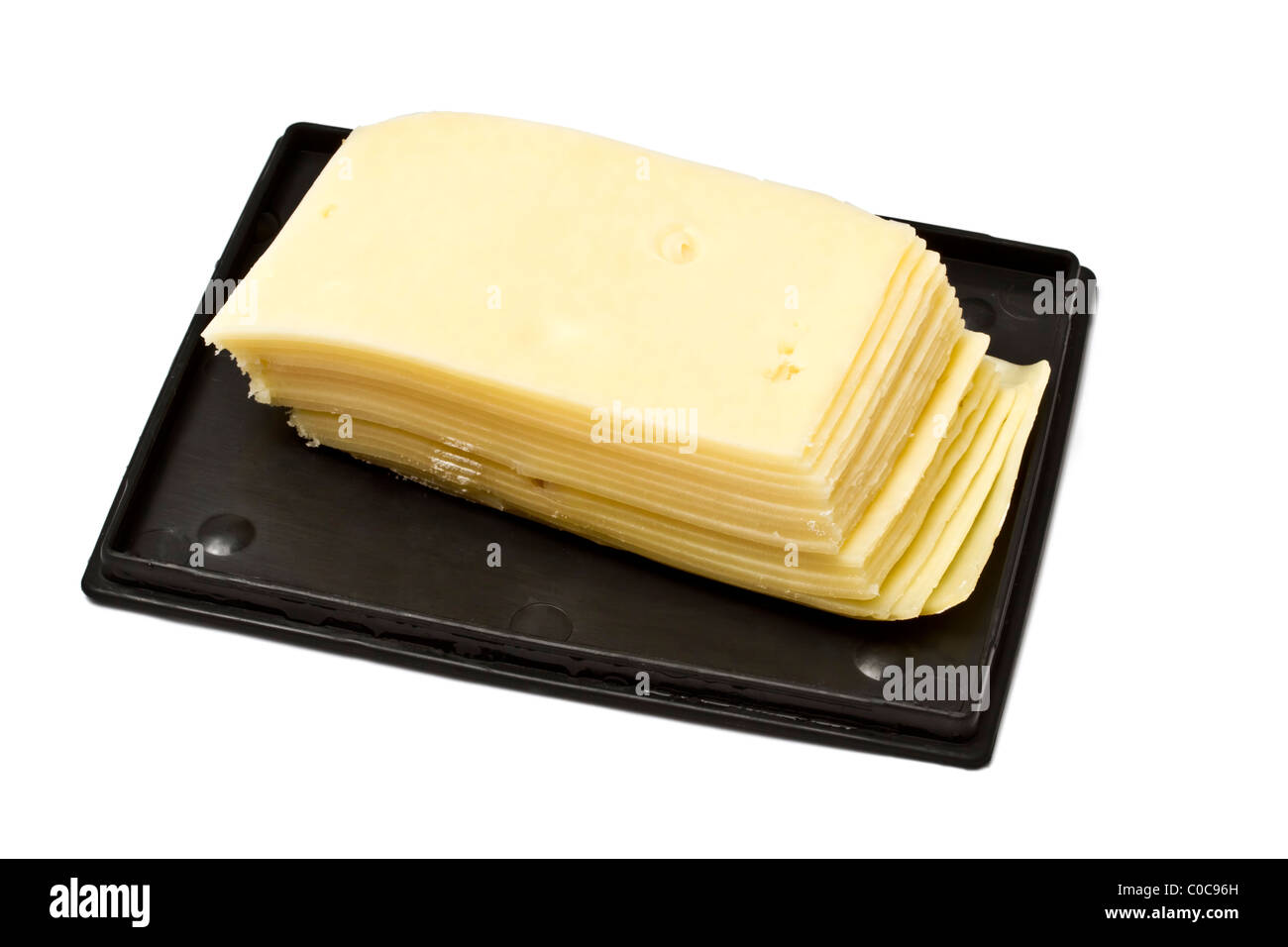 Cheese Slices isolated on white background Stock Photo