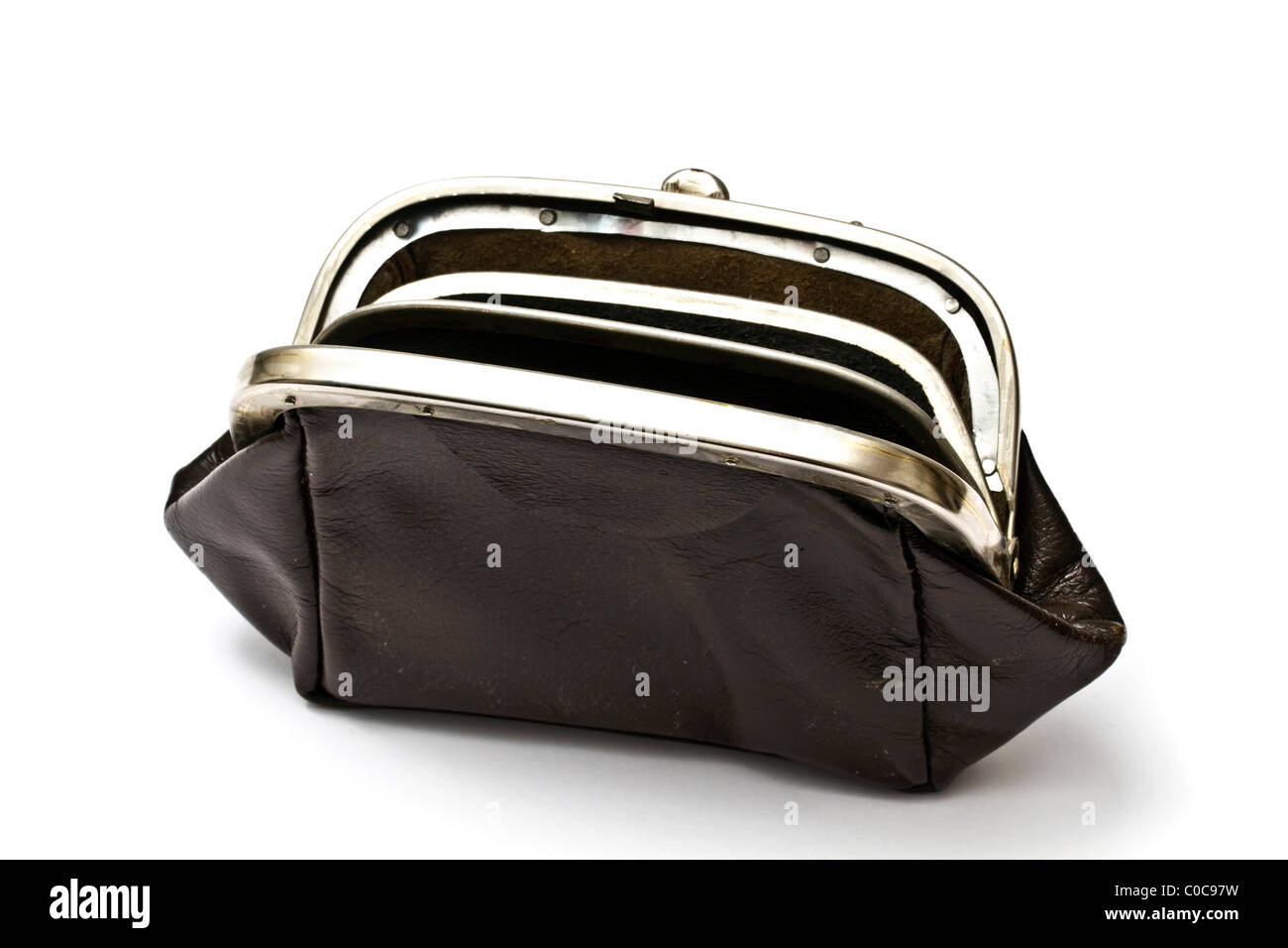 Old purse isolated on white background Stock Photo - Alamy
