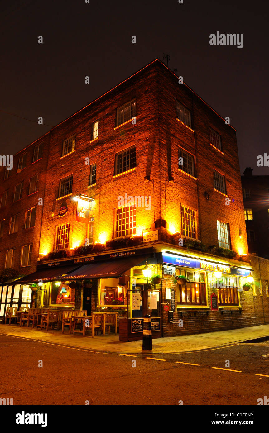 Mabels Tavern on Mabledon Place, London Stock Photo