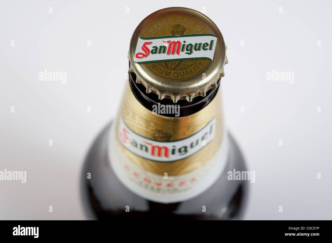 San Miguel Spanish beer Stock Photo