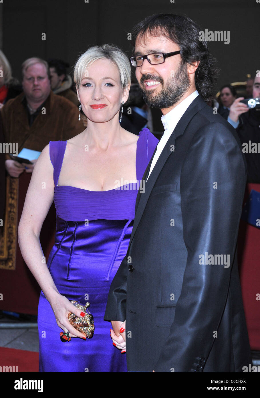 J K. Rowling and husband Neil Murray Galaxy British Book Awards held at the Grosvenor House - Arrivals London, England - Stock Photo