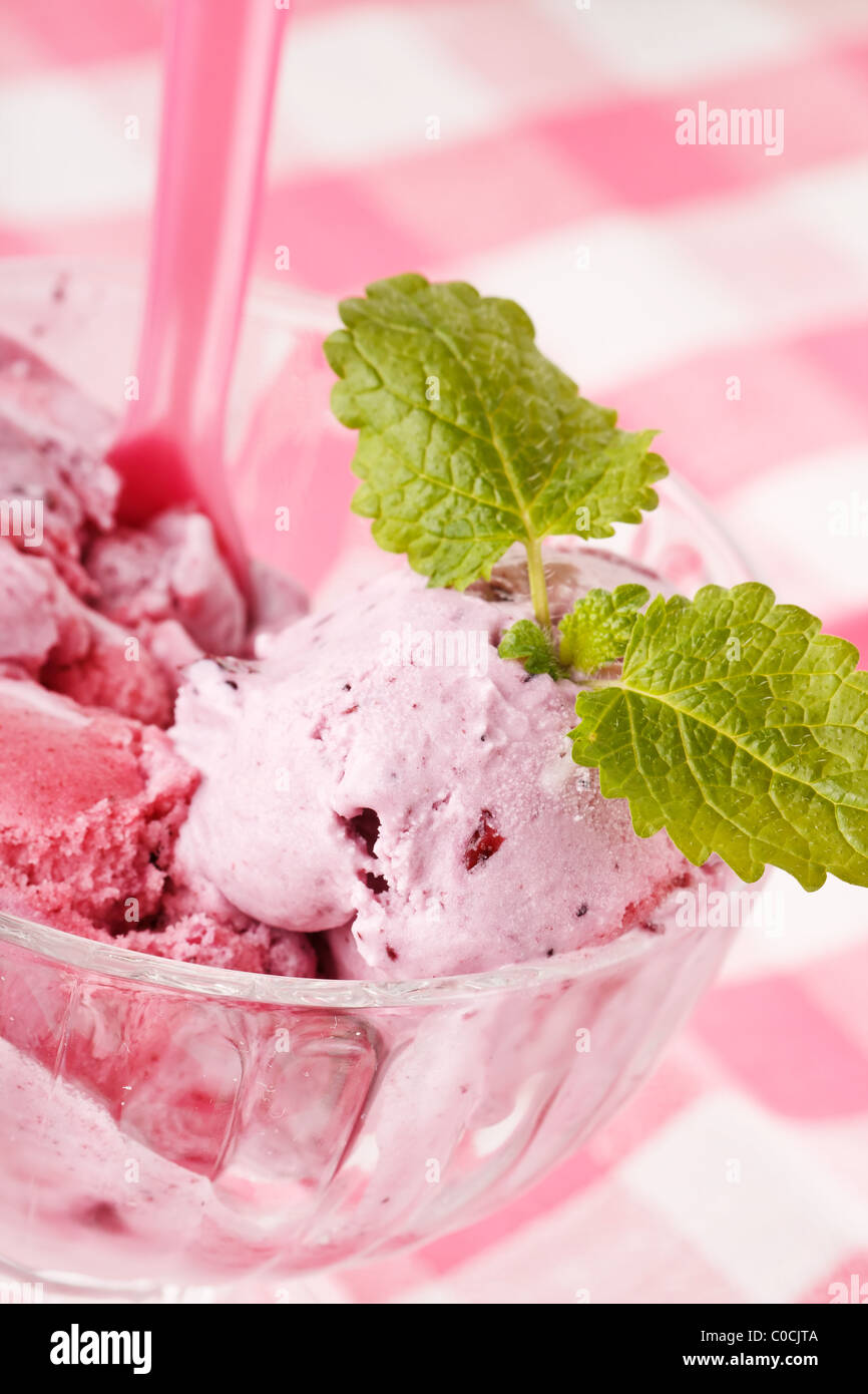 berry ice cream Stock Photo