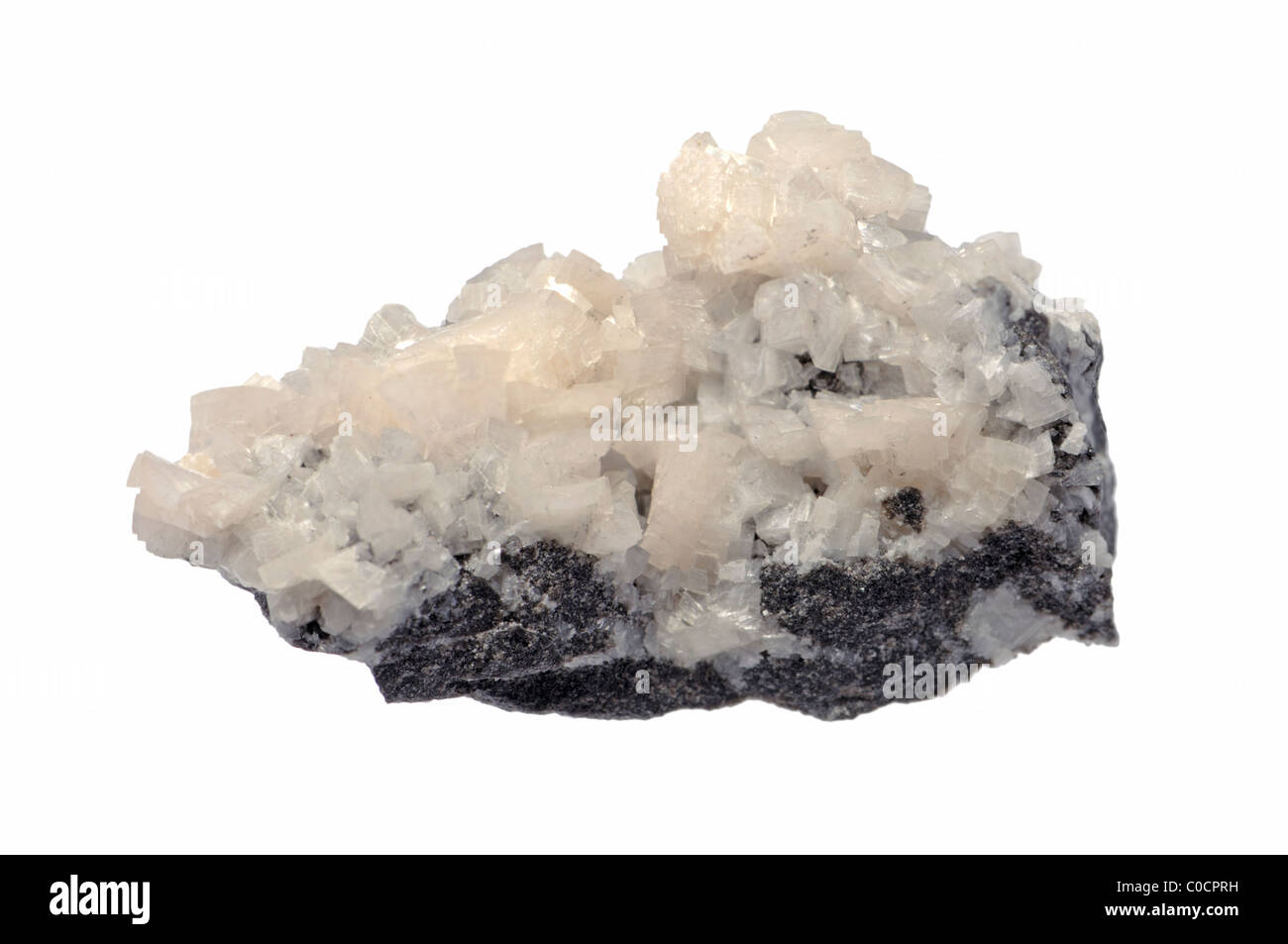 Dolomite crystals [ CaMg9CO3)2 ] from Aughamore Quarry, Sligo, Ireland. Stock Photo