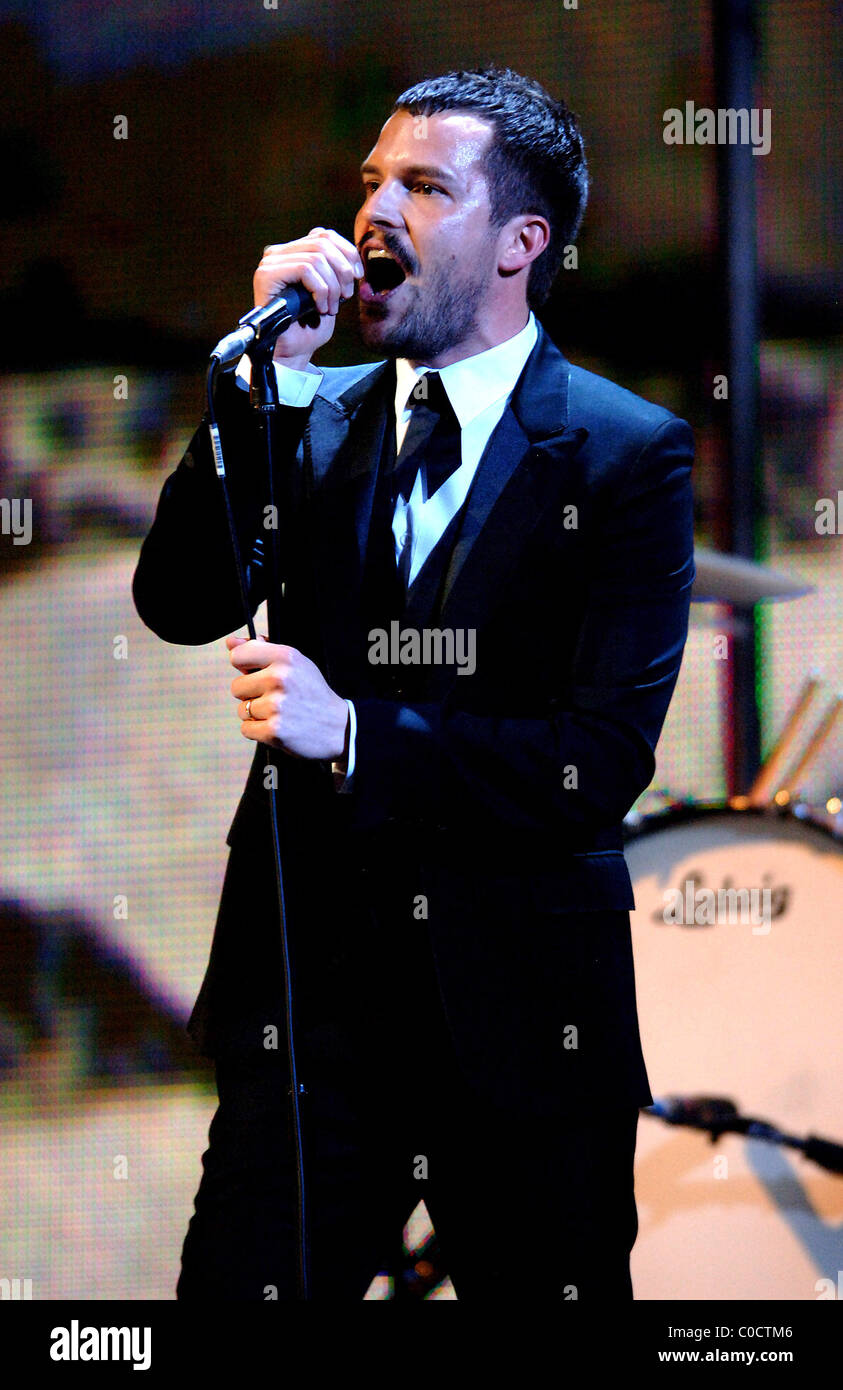 Brandon Flowers of The Killers The 2007 BRIT awards Show at Earls